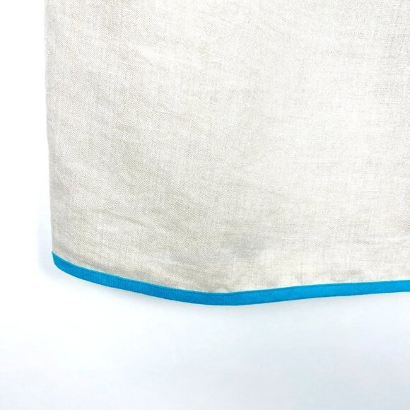 Donna Morgan Tank Dress Women's 6 Khaki 100% Linen Shell Bead Embellished Midi - Picture 5 of 14